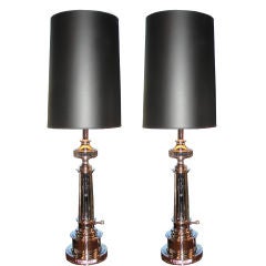 Pair of Stiffel Nickel Plated Table Lamps