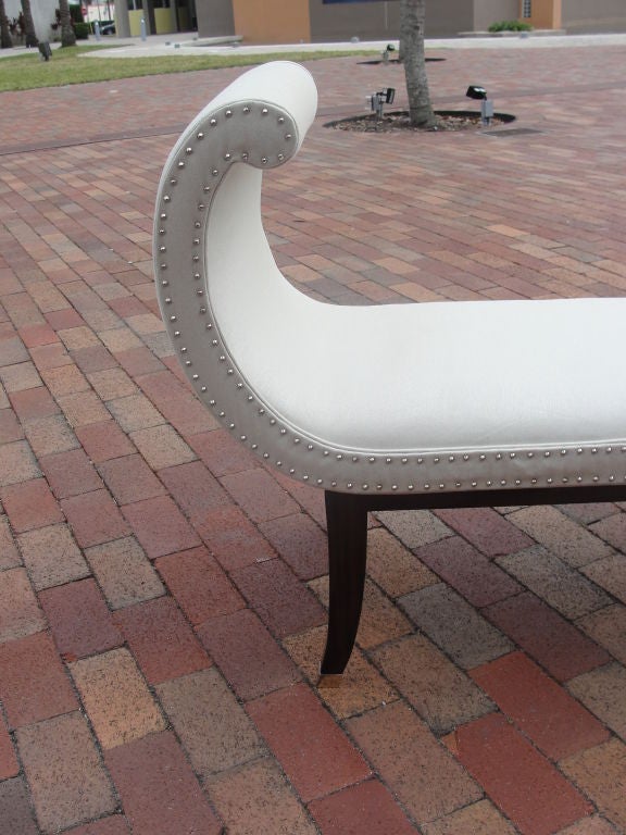 PRICE DISCOUNTED FOR 1STDIBS SATURDAY SALE – ONE WEEK ONLY.  NO ADDITIONAL DISCOUNTS, NO HOLDS.  ITEM WILL BE RETURNED TO REGULAR PRICING AFTER 7 DAYS.<br />
<br />
Chic nailhead finished trim and nickel plated sabots.