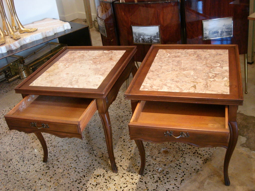 American A Pair of Louis XV Style End Tables by John Widdicomb