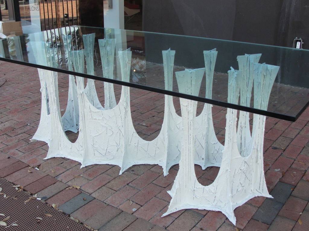 Glass Paul Evans Stalagmite Dining Table (Signed)