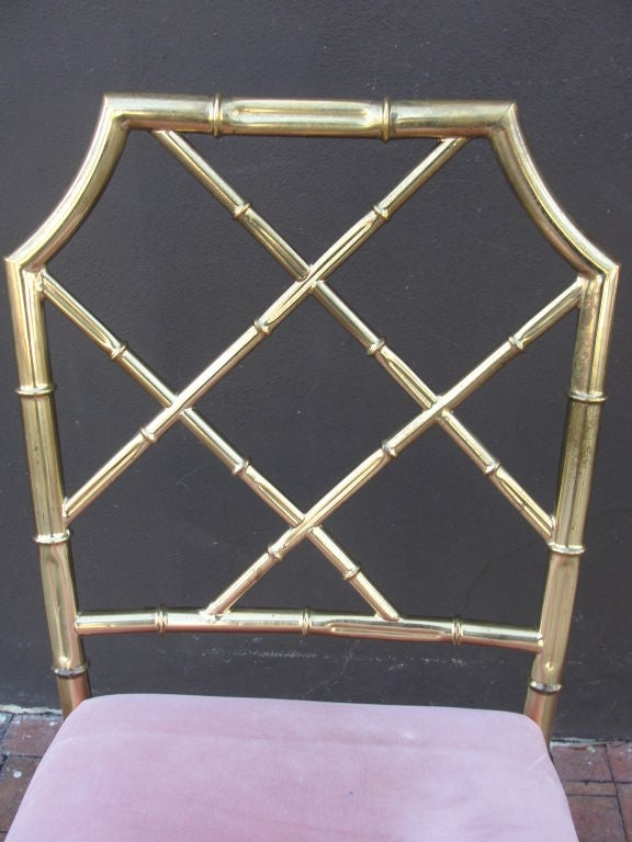 Faux Bamboo Desk Chair in Heavy Brass 1