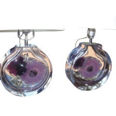 Beautiful Daum France Coppelia Crystal Table Lamps