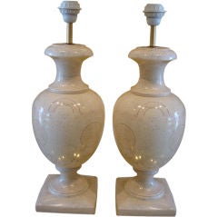 Pair of Jansen Classic Urn Shaped Biscuit Table Lamps