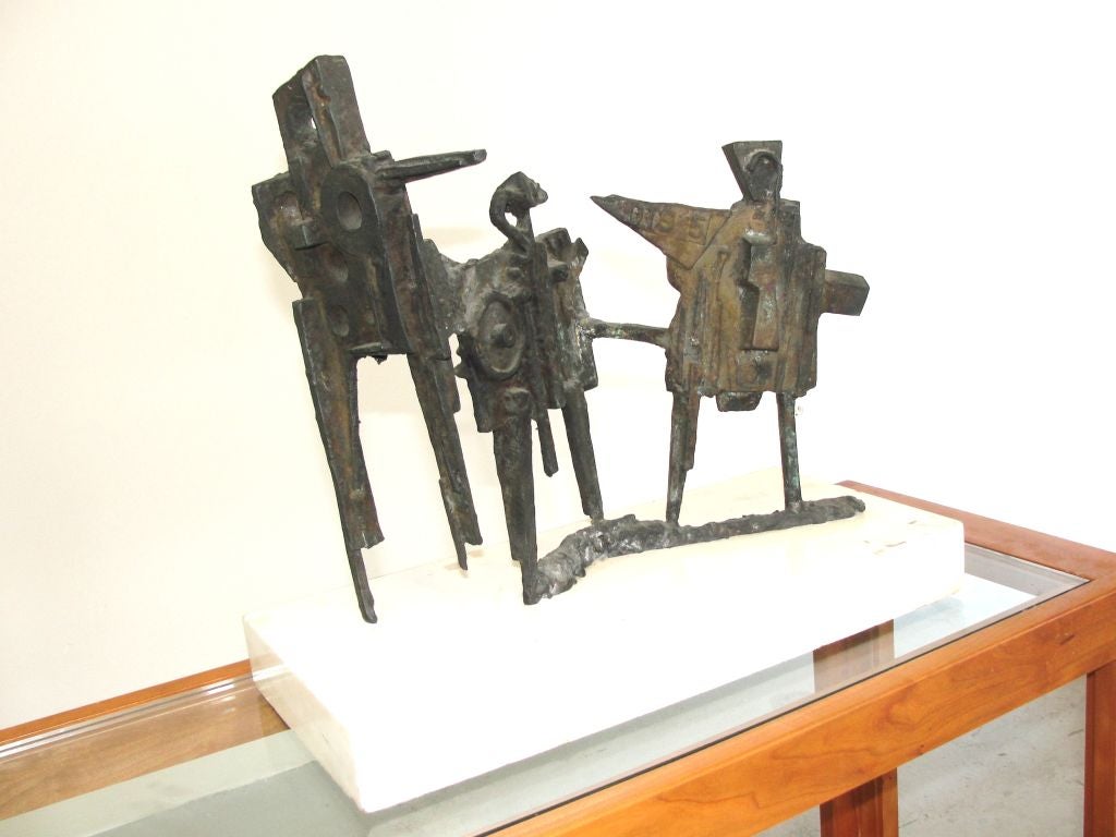 Abbott Pattison-Bronze-Skulptur auf Marmorsockel „Signiert“ (Postmoderne) im Angebot