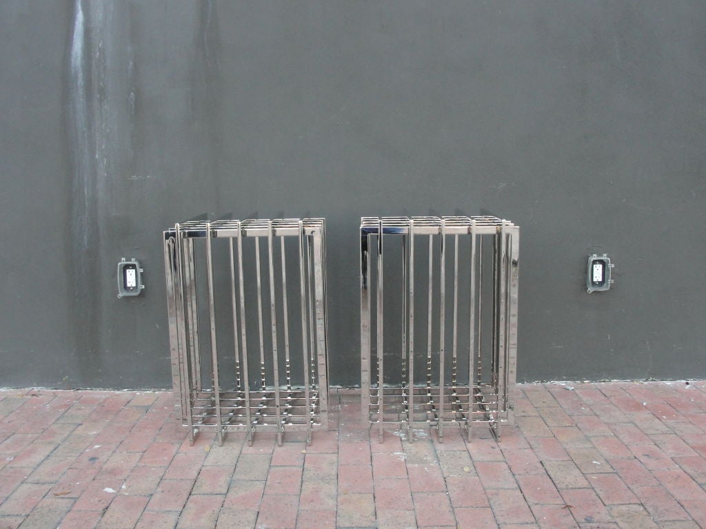 Sculptural Nickel Cage Table Base