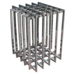 Sculptural Nickel Cage Table Base