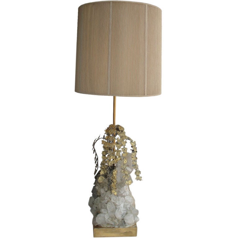 Carole Stupell Quartz Crystal With Brass Branches Table
