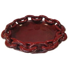 Chain Link Glazed Ceramic Oversized Bowl/Platter