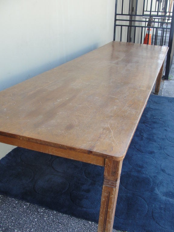 Extra Long Farm or Library Table Made of Oak For Sale at 1stDibs