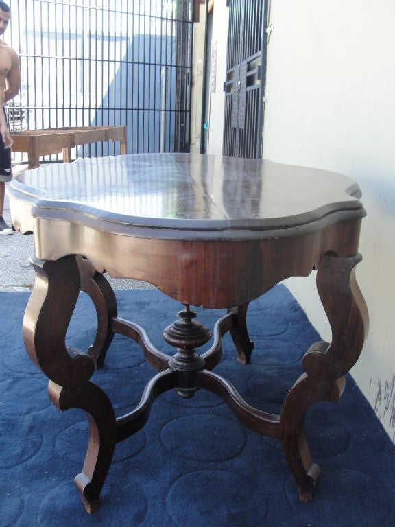 A Scalloped Oval Foyer / Library Table 3