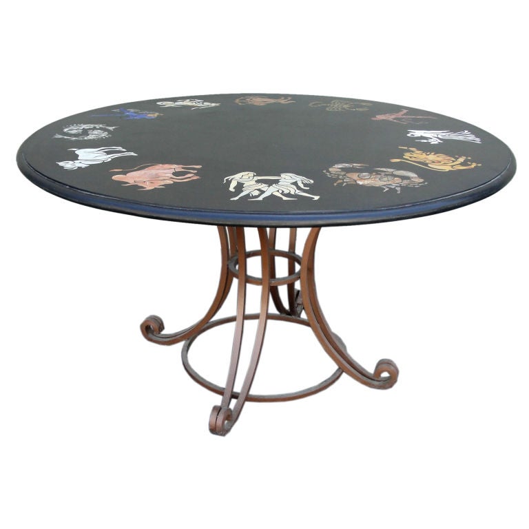 Outstanding Petra Dura Zodiac Table