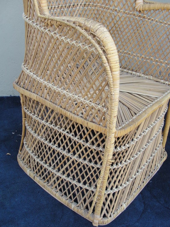 Pair of  Woven Wicker Canopy Chairs 1