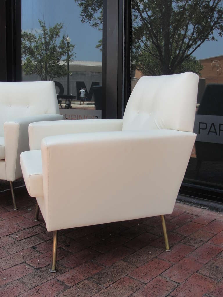 Pair of Beige Italian Armchairs In Excellent Condition In East Hampton, NY