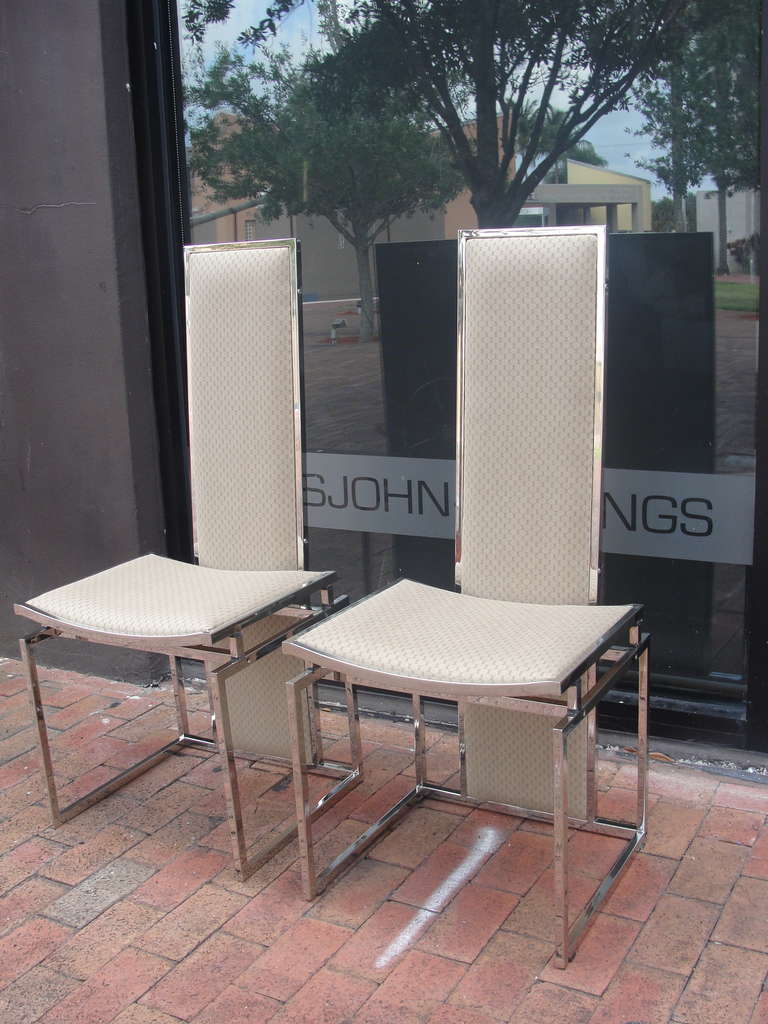 Pair of Italian Chairs in Gucci Fabric, Probably Romeo Rega