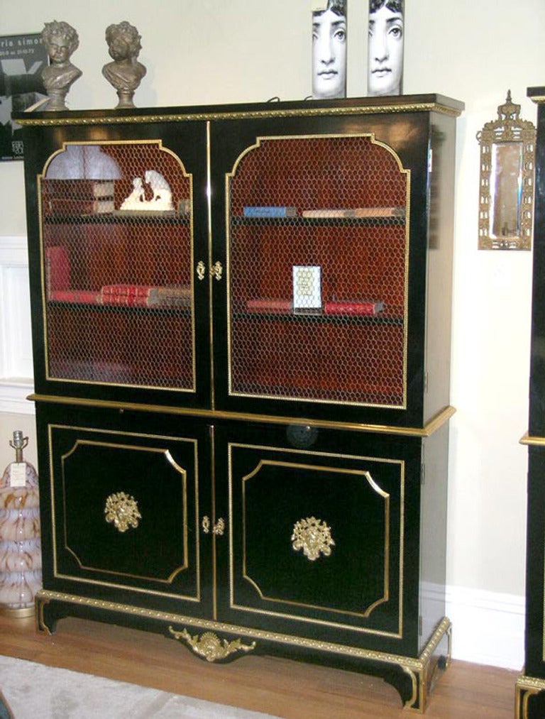 Late 20th Century Exceptional Pair of Jansen Louis XVI Style Bookcases