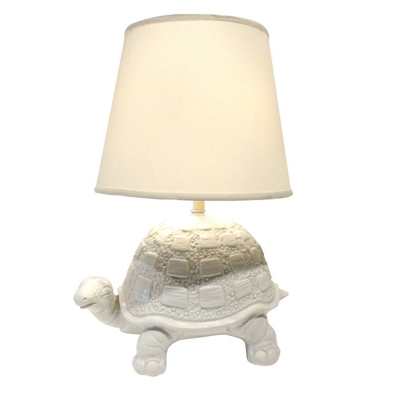 A Whimsical Ceramic Turtle Lamp