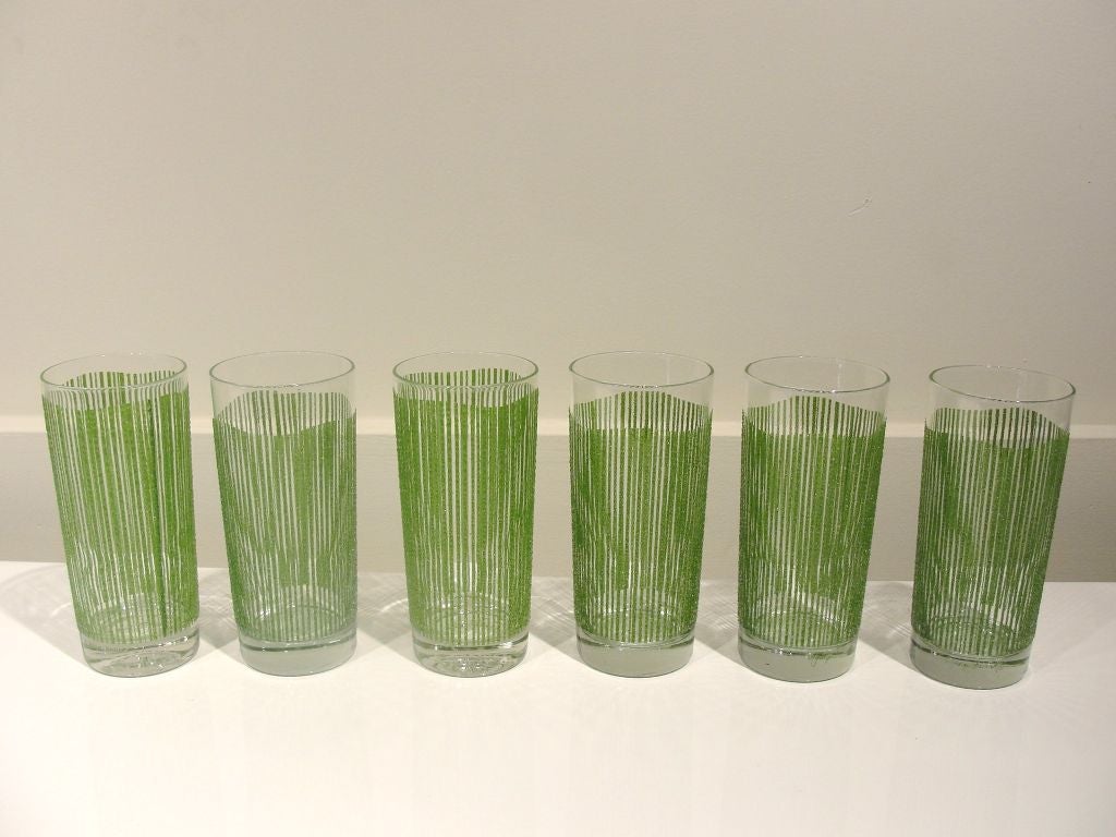 American Set of Six (6) Tall Glasses by George Briard (Signed)