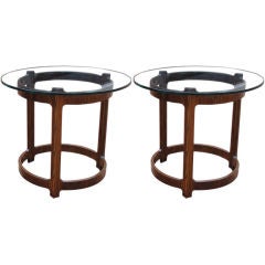 Pair of Glass Topped Tables by Edward Wormley for Dunbar Pair of Glass Topped Tables by Edward Wormley for Dunbar