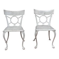 Pair of Regency Aluminum Garden Chairs