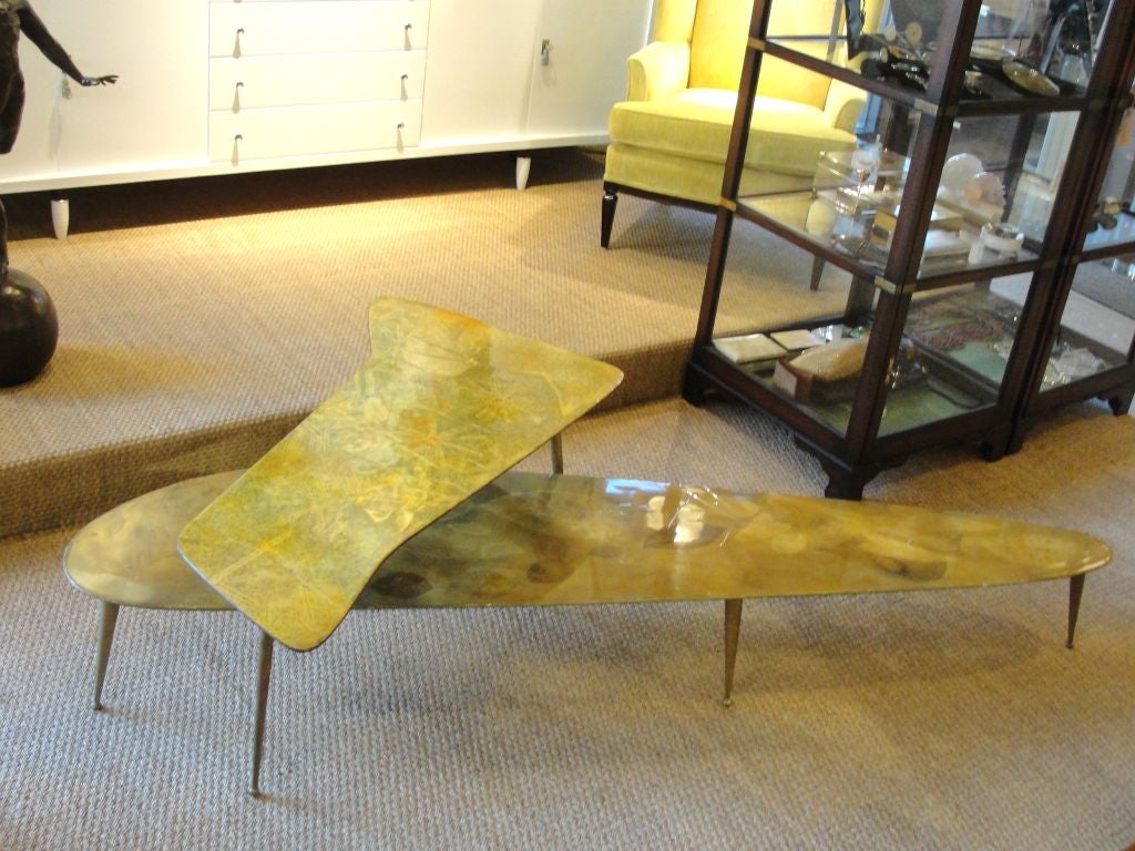 Iconic Cesare Lacca Style Overlapping Cocktail Tables '2 Pieces' In Good Condition For Sale In East Hampton, NY