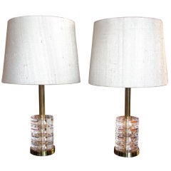 Rare Pair of Lamps by Carl Fagerlund for Orrefors (signed)
