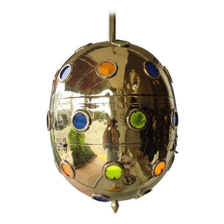 Brass Egg Orb Light Fixture