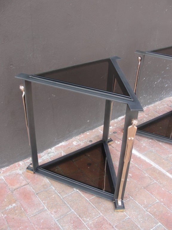 Unique Etruscan Man and Woman Side Tables