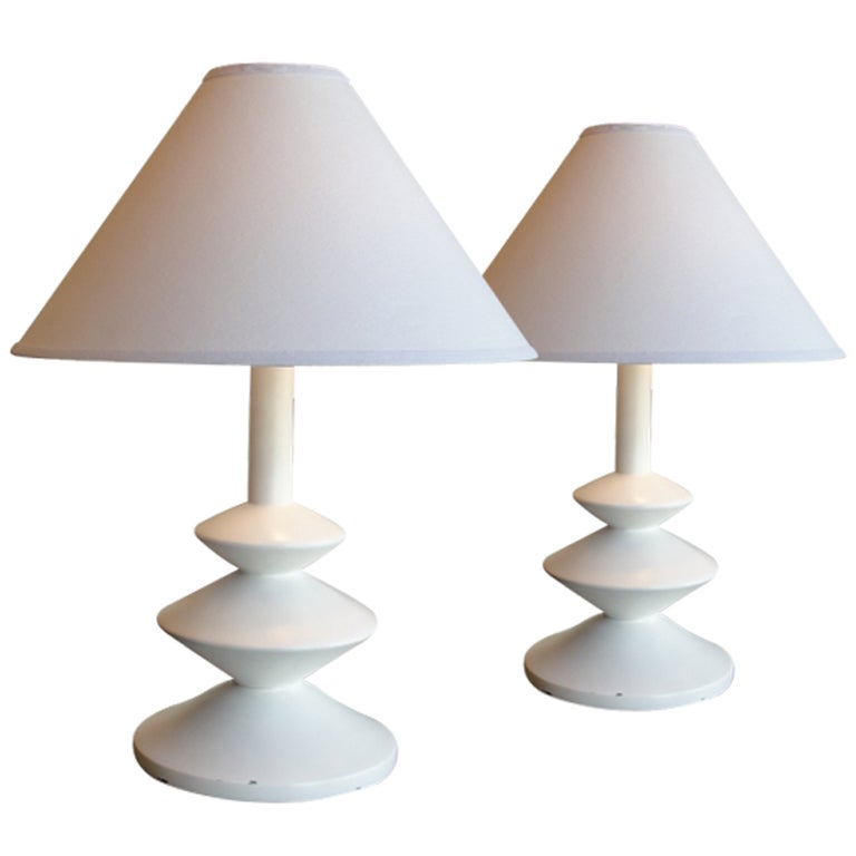 Pair of Jacques Grange for Sirmos Table Lamps (labelled)