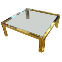 Oversized Polished Brass Coffee Table