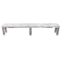 Outstanding Long Lucite Bench w/ Metallic Leather