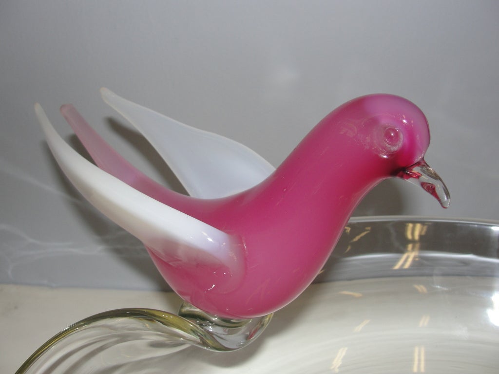 italien Bassin de bain pour oiseaux surdimensionné en Murano en vente