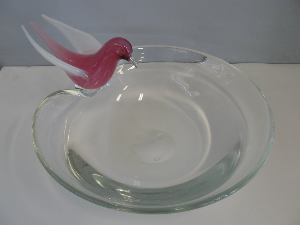 Italian Oversized Murano Bird Bath Bowl For Sale