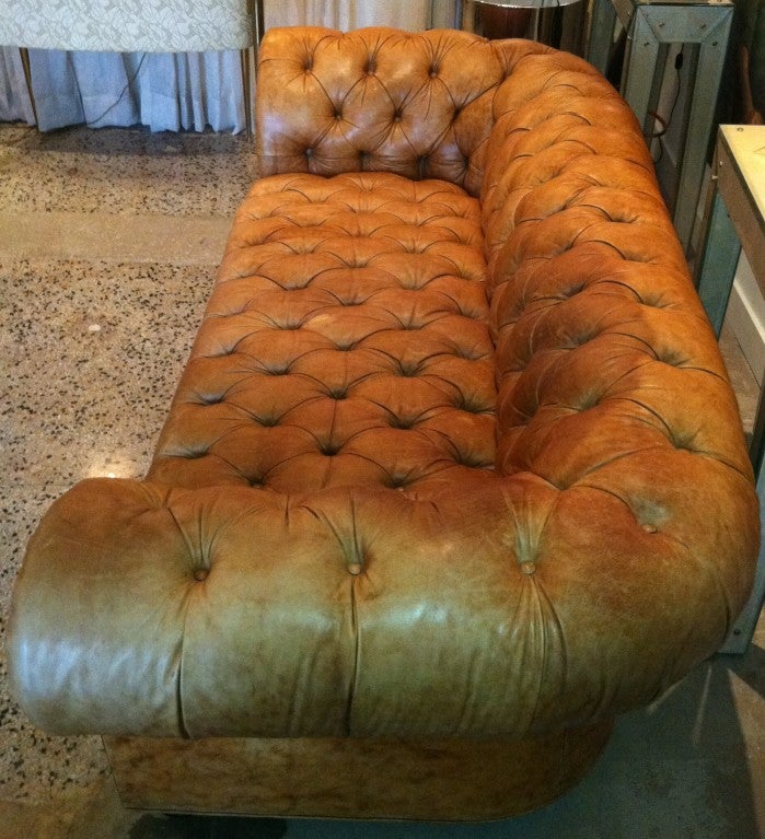 Luxurious Vintage Chesterfield Tufted Leather Sofa by Baker 2