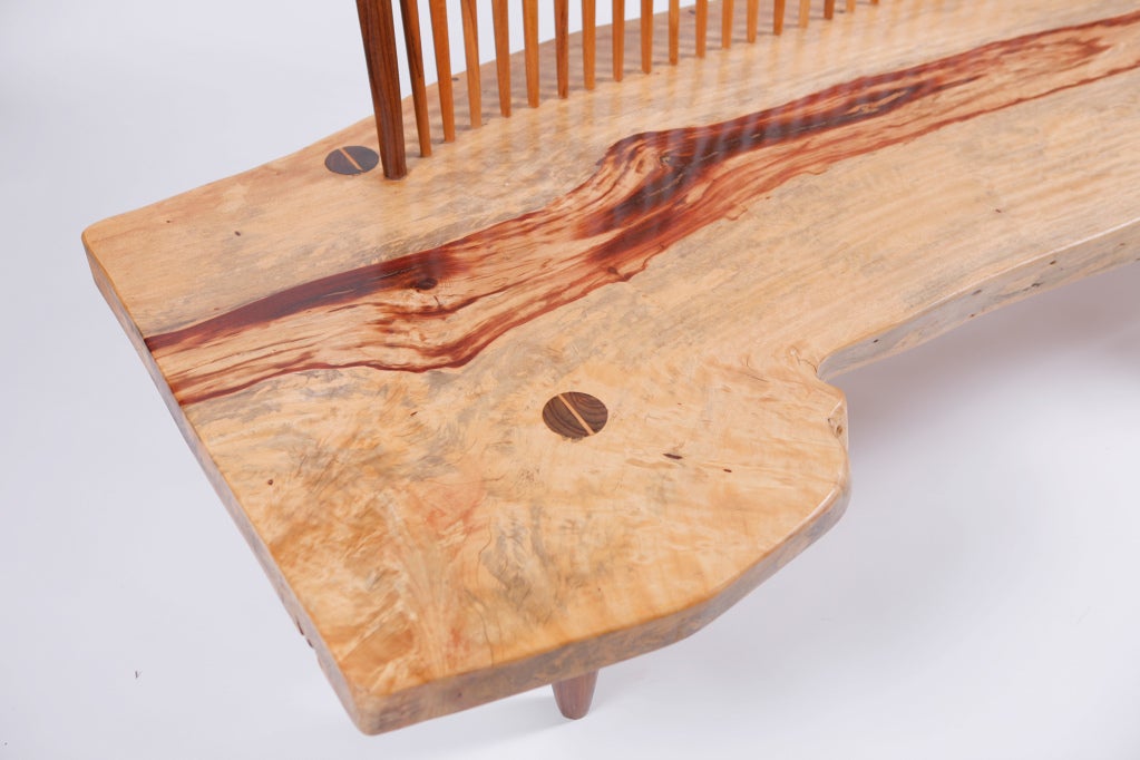 wood slab bench