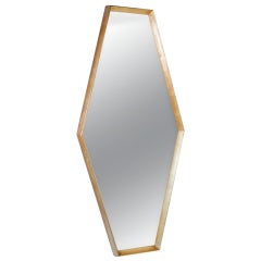 Polyhedral Design Goldleaf Frame Mirror