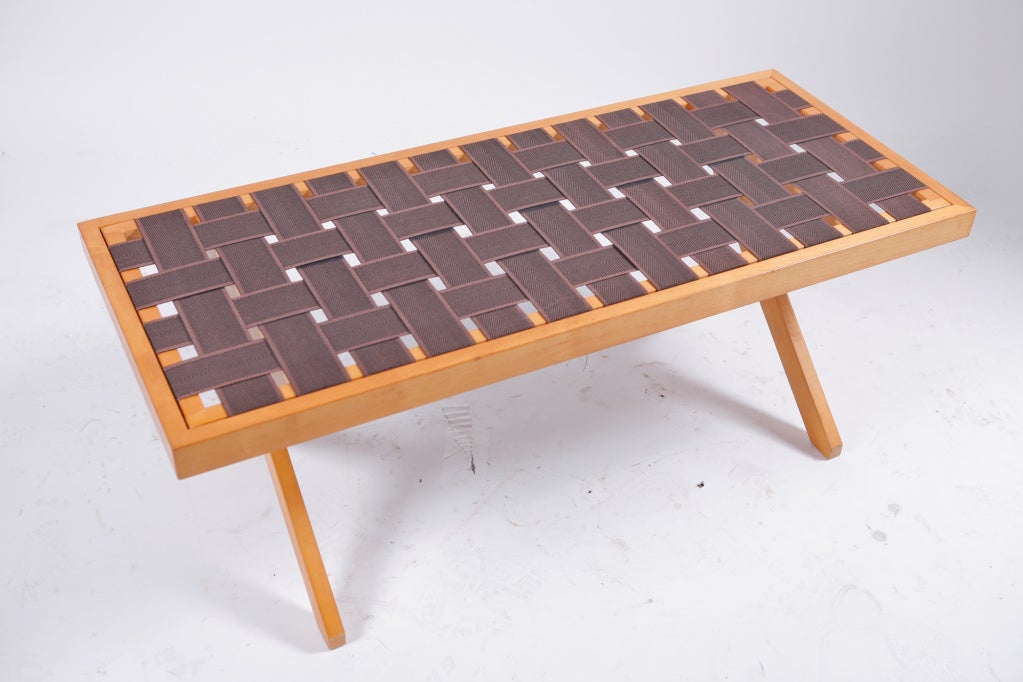 woven strap bench