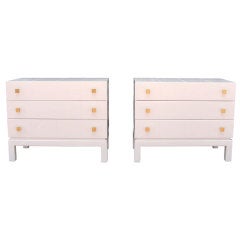 Pair of White Lacquer Cabinets