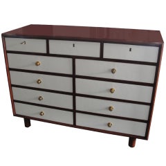 Luxurious Maison Jansen Goat-Skin Front Chest of Drawers