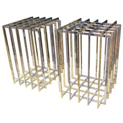 Pair of Two-toned Cage Table Bases by Pierre Cardin