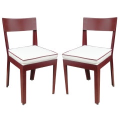 Pair of Jules Leleu and Ateliers Jean Prouve Metal Side Chairs 11