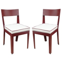 Pair of Jules Leleu and Ateliers Jean Prouve Metal Side Chairs