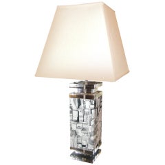 Stunning Lucite & Fabric Table Lamp