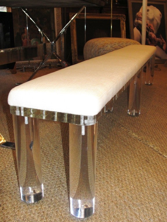 Outstanding Extra-Long Lucite Bench In Excellent Condition In East Hampton, NY