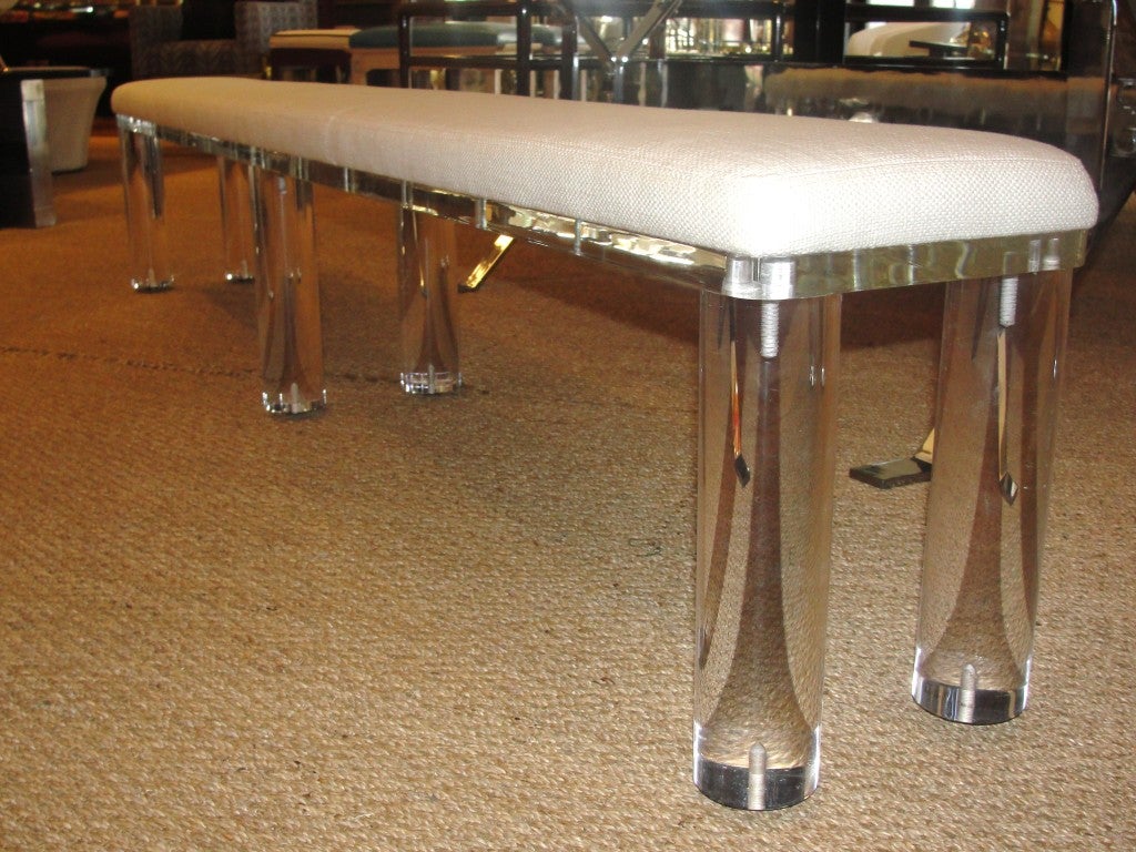 Late 20th Century Outstanding Extra-Long Lucite Bench