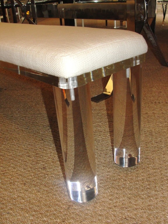 Cotton Outstanding Extra-Long Lucite Bench