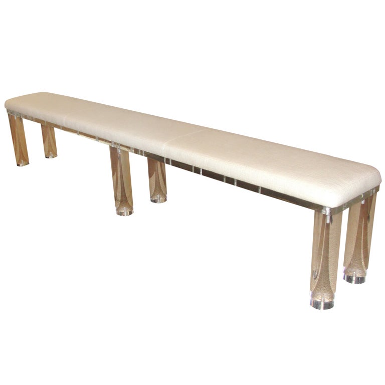 Outstanding Extra-Long Lucite Bench