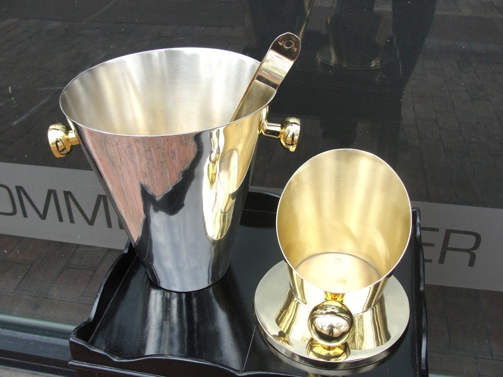 Art Deco Inspired Champagne Cooler/ Ice Bucket In Good Condition In East Hampton, NY