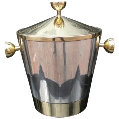 Retro A Silverplate & Polished Brass Ice Bucket