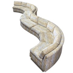 Tremendous Milo Baughman Long Serpentine Sofa in Three Sections
