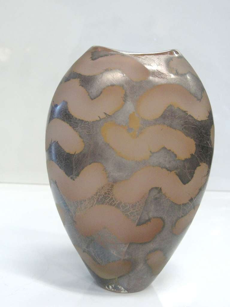 Italian Beautiful Murano Glass Vase in Pale Rose Tone